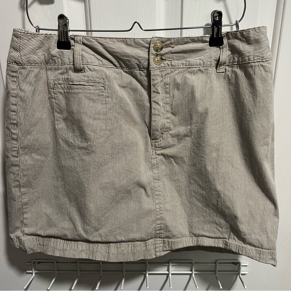 St. John's Bay Taupe Pinstripe Skort